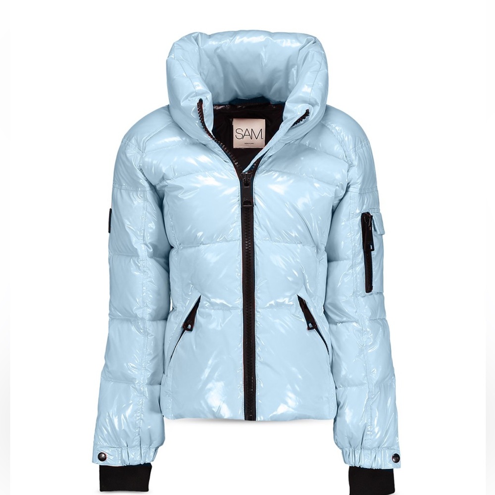 SAM. Girls Light Blue Puffer Jacket - Freestyle Size 12